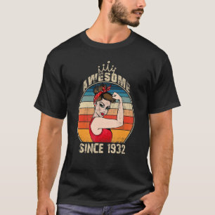 T-shirt 90 ans Awesome depuis 1932 90e anniversaire femmes