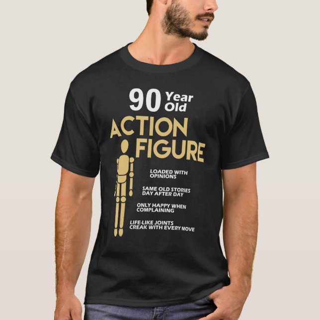 T-shirt 90 ans d'action Figure 90e anniversaire Anniversa (Devant)
