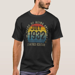 T-shirt 90 ans Juillet 1932 90e anniversaire