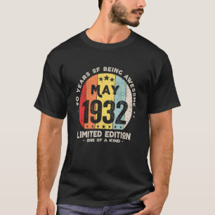 T-shirt 90 Ans Mai 1932 90e Anniversaire