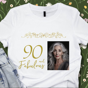 T-shirt 90 et fabuleux ornement d'or 90e anniversaire Phot