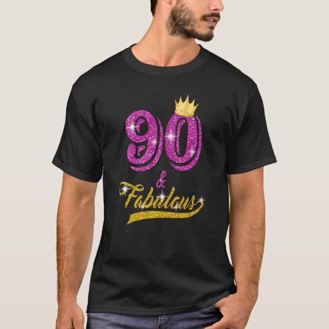 T-shirt 90 & Fabuleux depuis 1932 90e anniversaire 90 ans  (Devant)