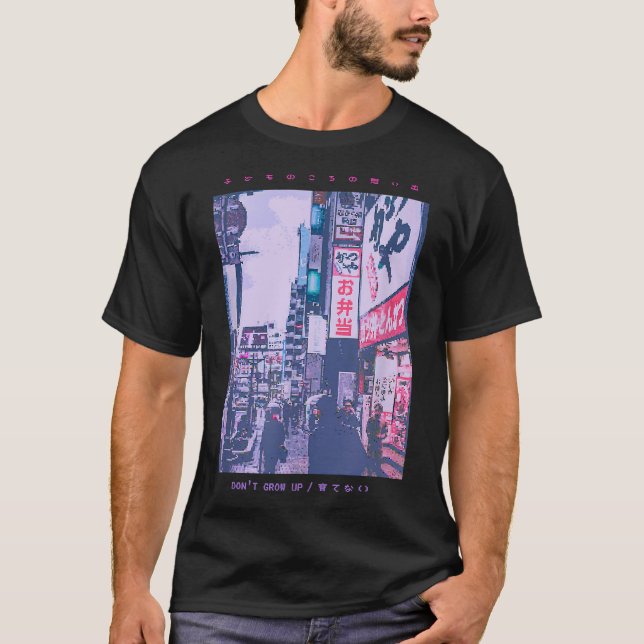 T-shirt 90_s Lofi Tokyo Casquette japonaise Graphique esth (Devant)