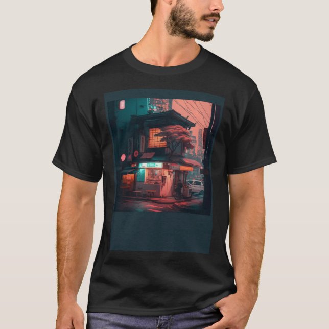 T-shirt 90 s Lofi Tokyo Japanese Streetwear Aesthetic colo (Devant)