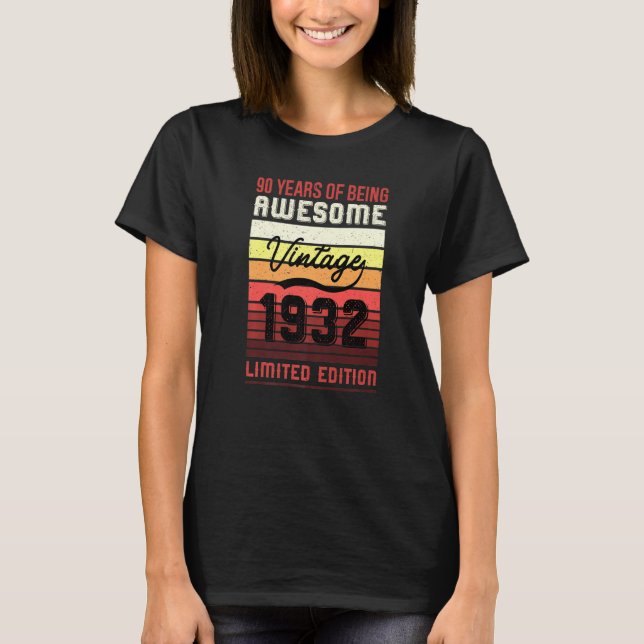T-shirt 90e anniversaire 1932 90e anniversaire (Devant)
