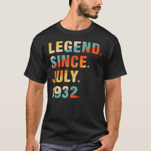 T-shirt 90e anniversaire 90 ans légende depuis juillet 193