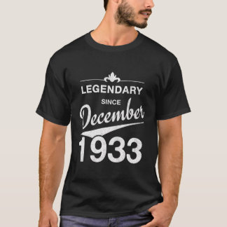 T-shirt 90E Anniversaire 90 Ans Né En Décembre 1933 Vi