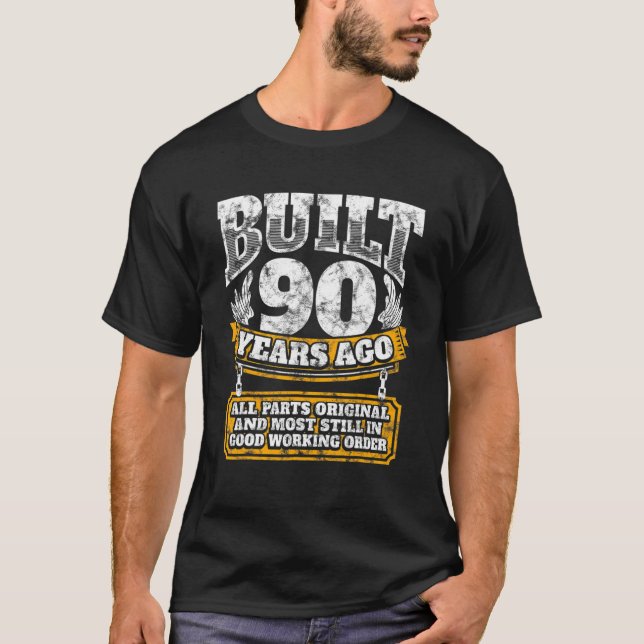 T-shirt 90e anniversaire B jour dire âge 90 ans plaisanter (Devant)