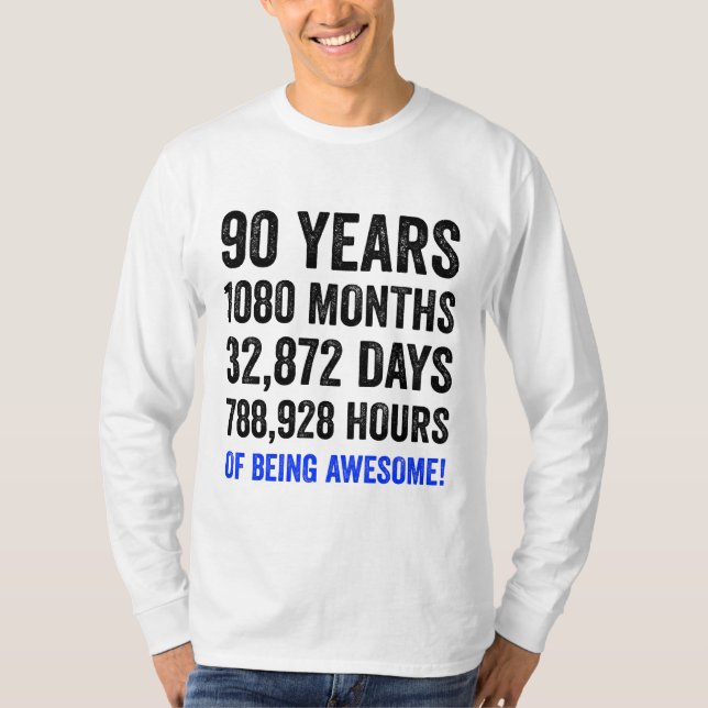 T-shirt 90e anniversaire // Compte à rebours pour les homm (Devant)