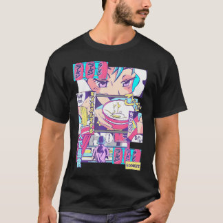 T-shirt 90S Japonaise Kawaii Ramen Anime Manga Girl