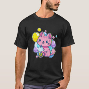 T-shirt 90S Kawaii Aesthetic Pink Pastel Chibi Cat Kitten