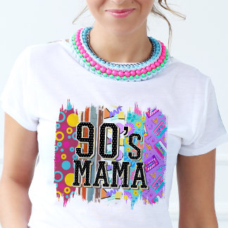 T-shirt 90's Mama Hippie Retro Super coloré brillant