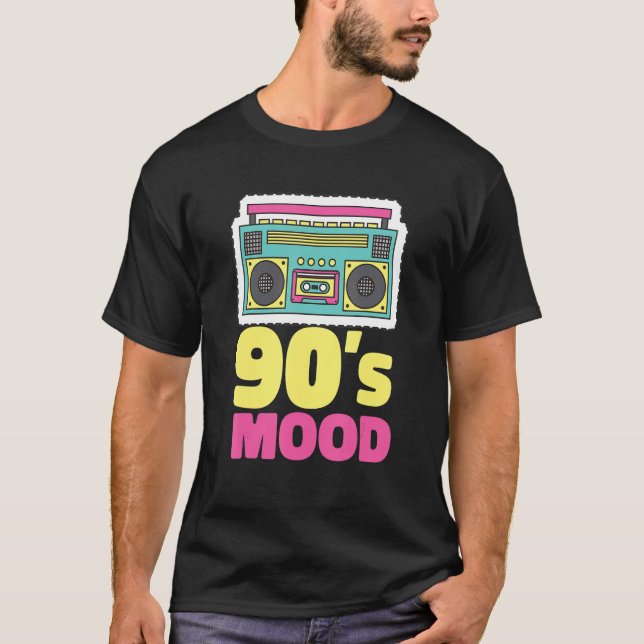 T-shirt 90's Mood Cassette Tape Boombox Nineties Music Ret (Devant)