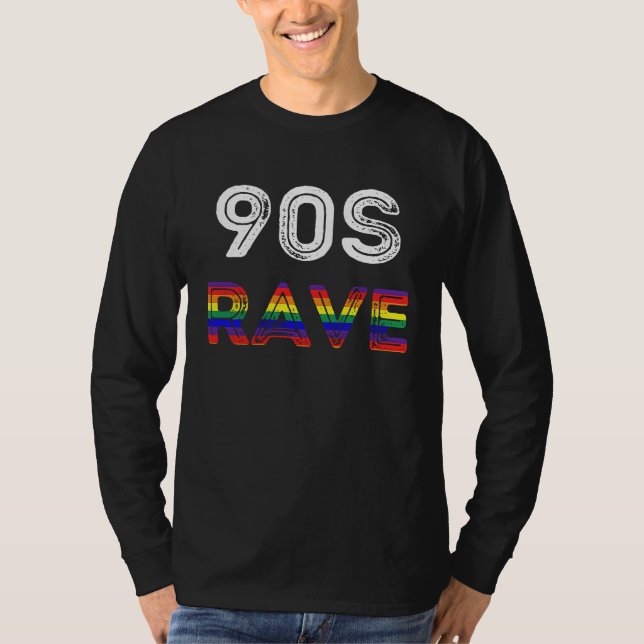 T-shirt 90's Nineties Rave Retro Techno Music Dance Party  (Devant)
