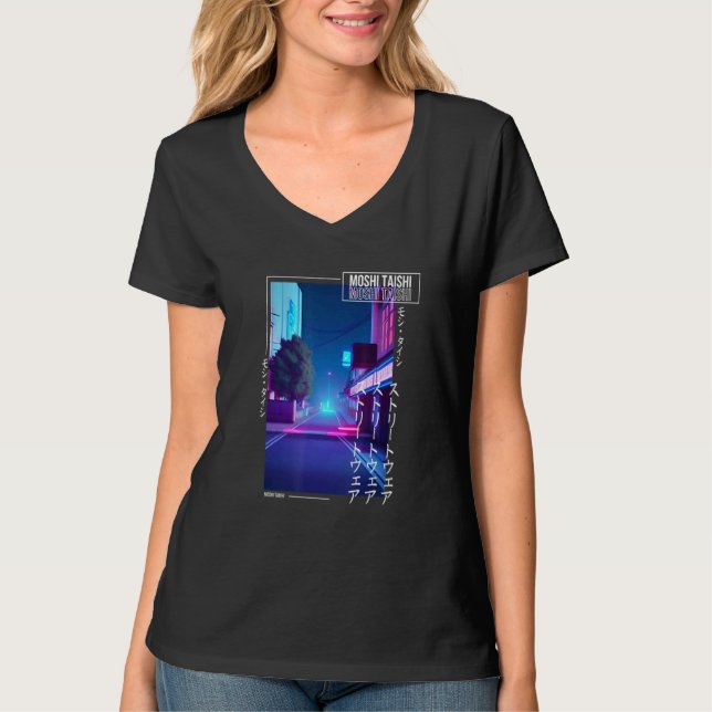 T-shirt 90's Retro Synthwave Japanese Vaporwave Otaku Aest (Devant)