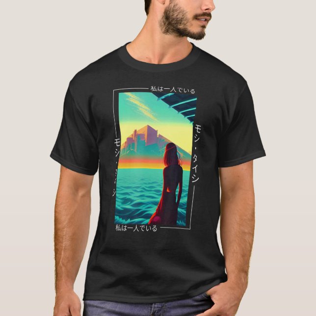 T-shirt 90's Retro Synthwave Japonais Vaporwave Otaku Aest (Devant)