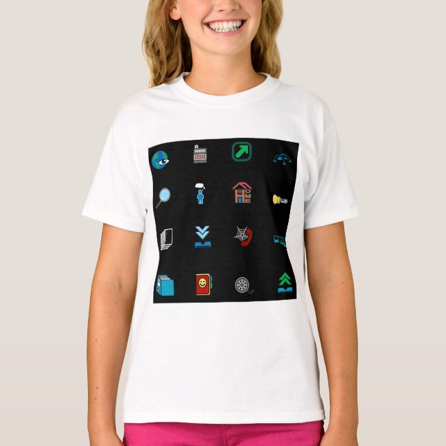 T-shirt 90s Retro Tech and Web Icon Pattern (Devant)