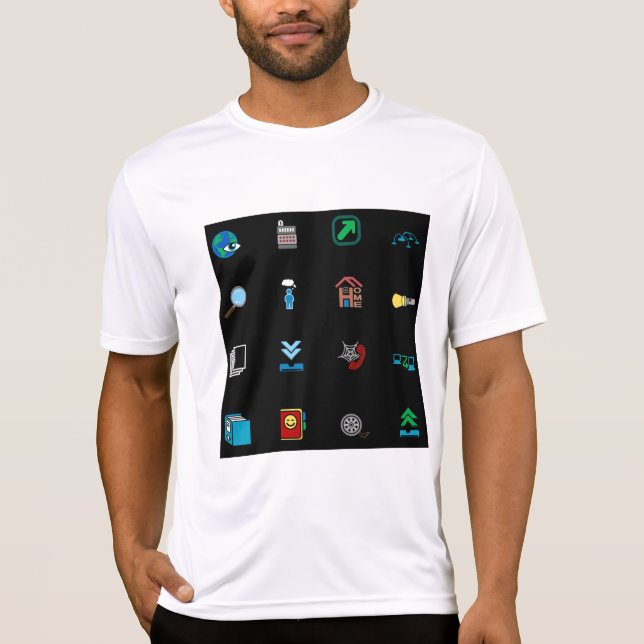 T-shirt 90s Retro Tech and Web Icon Pattern (Devant)