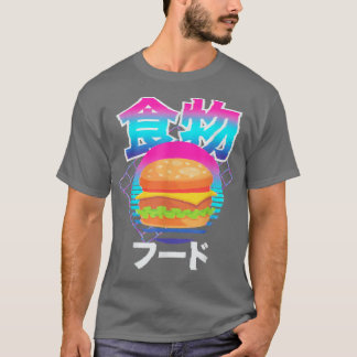 T-shirt 90s Retro Vaporwave Pastel Japon Jeux Kanji Burg