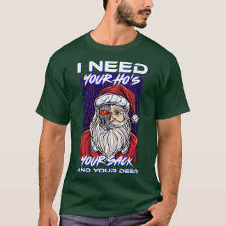 T-shirt 90s Rétro Vilain Noël Hommes Femmes Noël Drôle