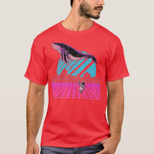 T-shirt 90s Synthwave de l'art Astronomie spatiale Baleine