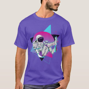 T-shirt 90s Synthwave Skateboarder Extérieur Espace Vaporw