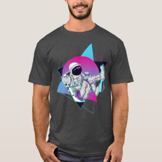 T-shirt 90s Synthwave Skateboarder Extérieur Espace Vaporw
