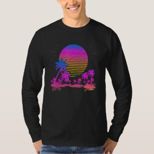 T-shirt 90s Vaporwave Art Palms Retro 80s Sunset esthétiqu