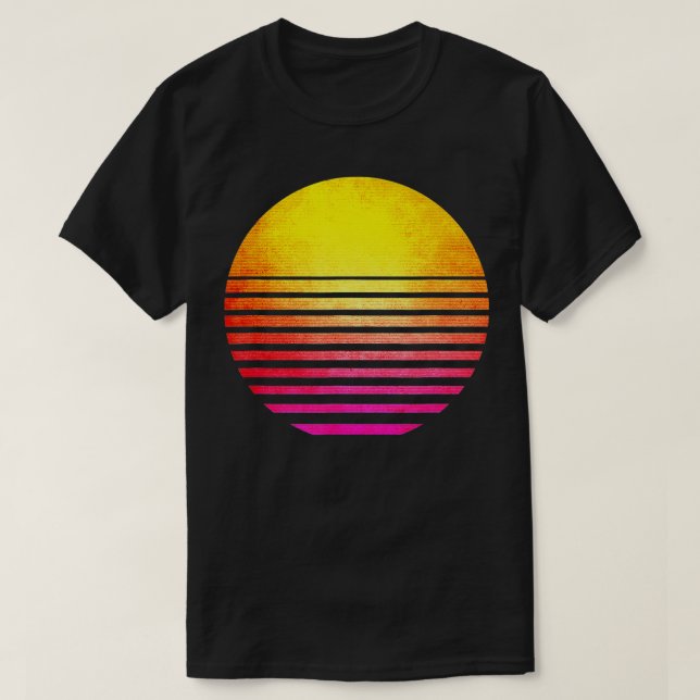 T-shirt 90s Vintage Outrun Sun Retro (Design devant)