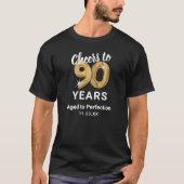 T-shirt 90th Birthday Age to Perfection (Devant)