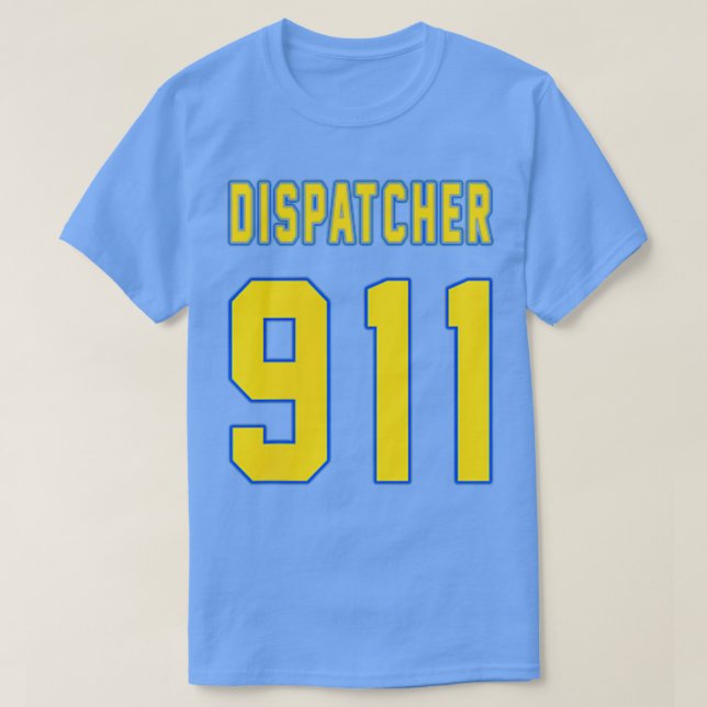 T-shirt 911 Dispatcher avec le drapeau américain à l'arriè (Design devant)