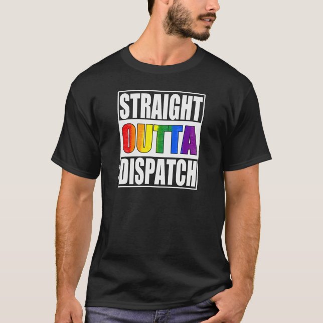 T-shirt 911 Dispatcher  Gay Pride LGBTQIA Thin Gold Line (Devant)
