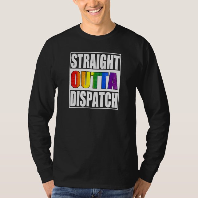 T-shirt 911 Dispatcher  Gay Pride LGBTQIA Thin Gold Line (Devant)