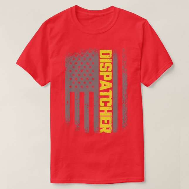 T-shirt 911 Dispatcher Thin Gold Line US Flag Emergency Di (Design devant)
