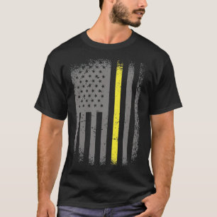T-shirt 911 Dispatcher Thin Gold Line US Flag Emergency Di