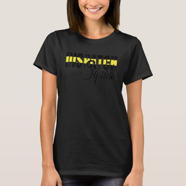 T-shirt 911 Dispatcher Usa Drapeau mince ligne jaune (Devant)