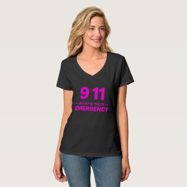 T-shirt "911 What’s Your Emergency" Vêtements de rue gras  (Devant entier)