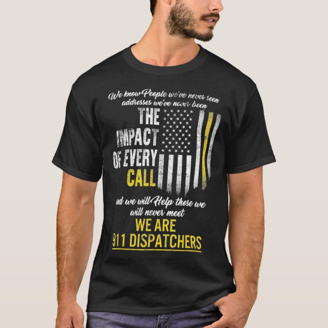 T-shirt 913 Dispatcher Thin Gold Line Flag Weve Never (Devant)
