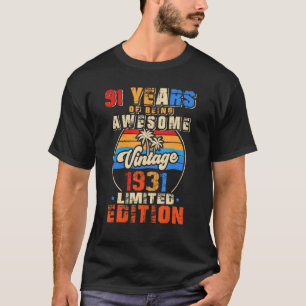 T-shirt 91 ans Vintage 1931 91ème anniversaire Légendes Bo