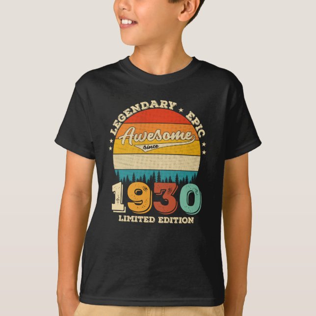 T-shirt 92 ans Awesome depuis 1930 92e anniversaire Cadeau (Devant)