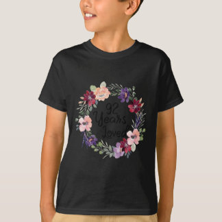 T-shirt 92 ans Floral aimé 92e anniversaire Femmes 92 ans