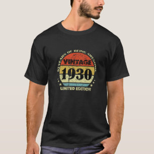 T-shirt 92 ans Vintage 1930 Edition limitée Happy 92N