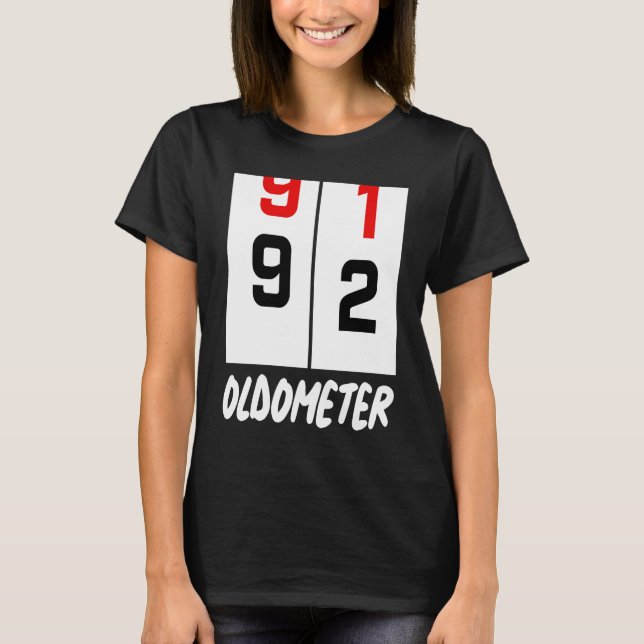 T-shirt 92e anniversaire 91 92 OLDOMETER Anniversaire (Devant)
