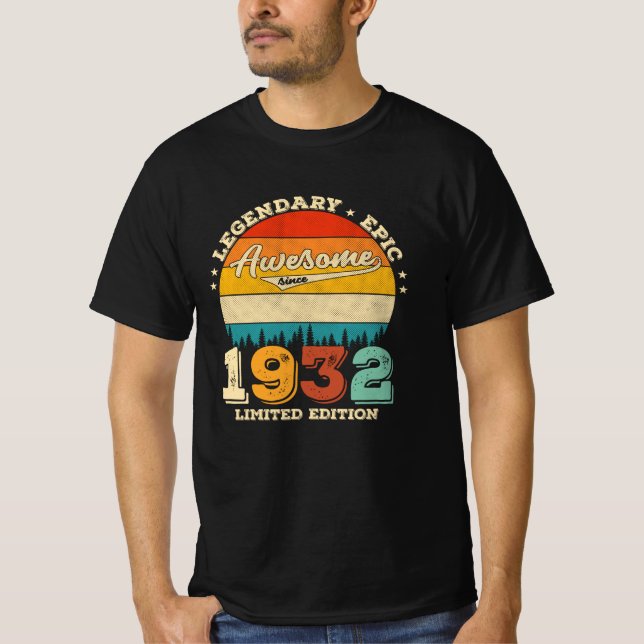 T-shirt 93 Ans 1932 Awesome depuis 93e anniversaire Cadeau (Devant)