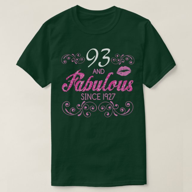 T-shirt 93 Ans Et Fabuleux Depuis 1927 Joyeux Anniversaire (Design devant)