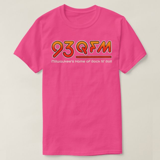 T-shirt 93 QFM Milwaukees Rock N Roll Déficit Radio Statio (Design devant)
