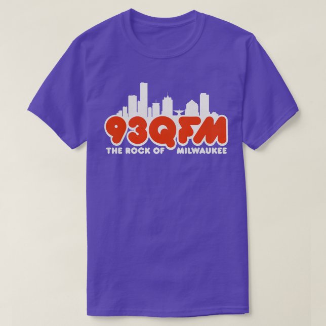 T-shirt 93 QFM The Rock of Milwaukee Defunct Radio Station (Design devant)