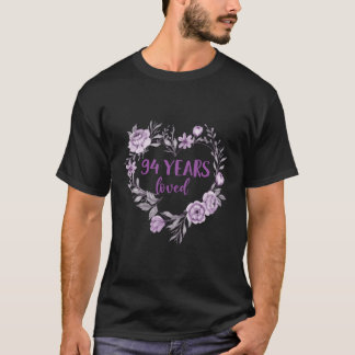 T-shirt 94 Ans Anniversaire Années Aimées Pour Femme Viole