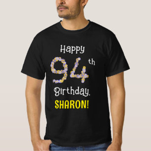 T-shirt 94e anniversaire : Fleurs florales Numéro "94" + N