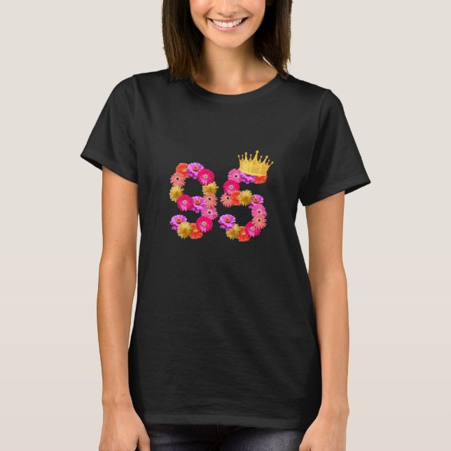 T-shirt 95 Ans Flower Crown Son 95e Birt (Devant)